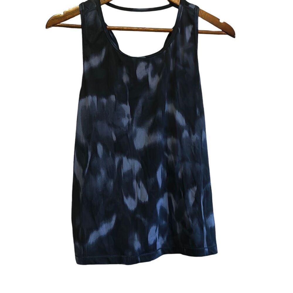Member's Mark Zen Tank Top XL Black Blue Abstract Sleeveless‎ Athletic Workout